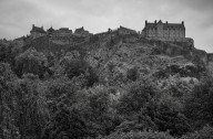 Edinburgh Castle Park Black White