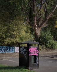 Graffiti On Rubbish Bin