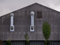 Factory Wall With Chimneys