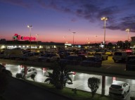 Alcampo car park at sunset